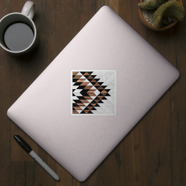 Urban Tribal Pattern No.9 - Aztec - Concrete and Wood by ZoltanRatko